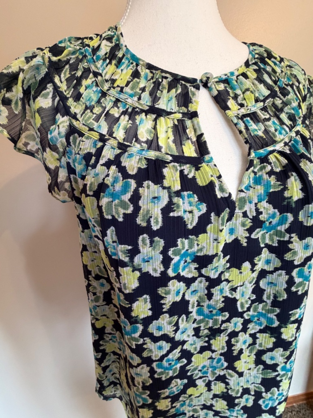 LOFT Short Flutter Sleeve Blouse - Picture 2 of 3